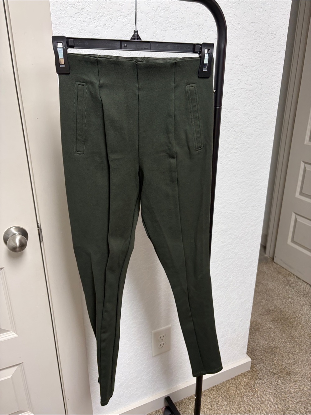 H&M Dark Olive Green Slim Trousers